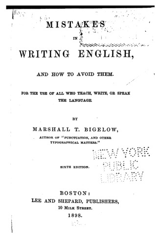 Mistakes in writing English, and how to avoid them ...