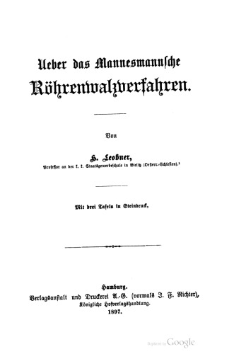 Über das Mannesmannsche Röhrenwalzverfahren