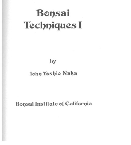 Bonsai Techniques