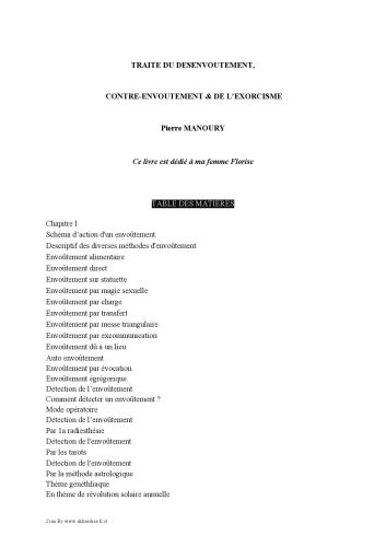 Traité du désenvoûtement, contre-envoûtement et de l'exorcisme