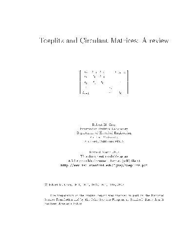 Toeplitz and Circulant Matrices: A review