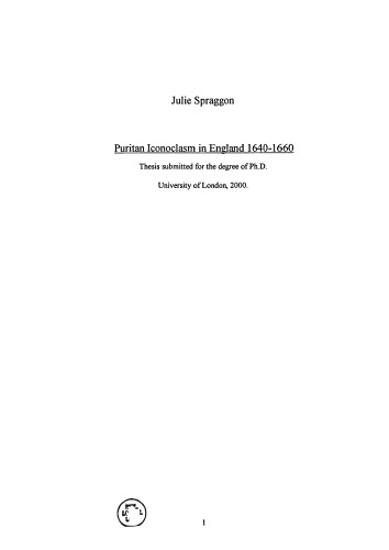 Puritan Iconoclasm in England 1640-1660