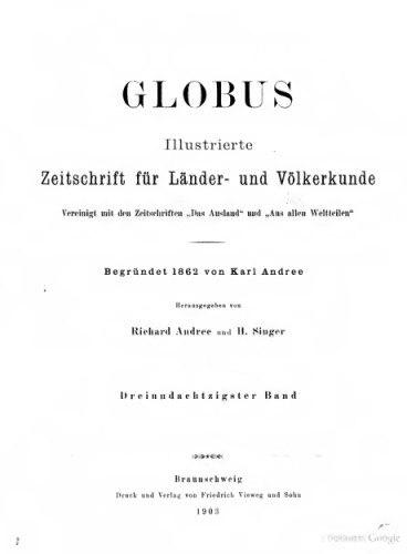 Globus. Illustrierte Zeitschrift für Länder- und Völkerkunde
