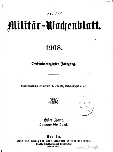 Militär-Wochenblatt