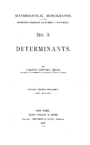 Mathematical Monographs No. 3. Determinants