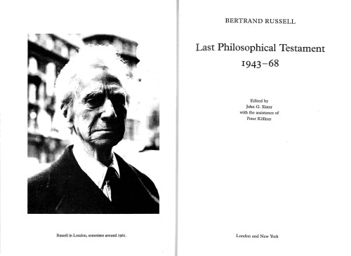 Last Philosophical Testament 1943-68