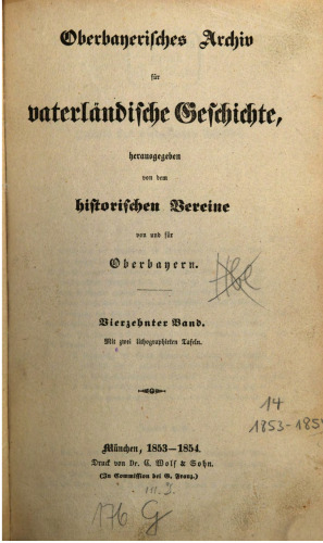 Oberbayerisches Archiv für vaterländische Geschichte