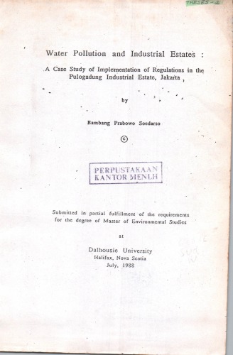 Water pollution and industrial state