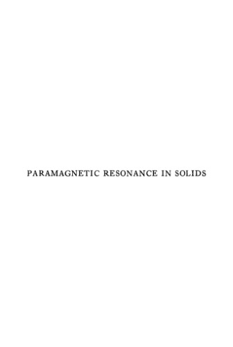 Paramagnetic resonance in solids