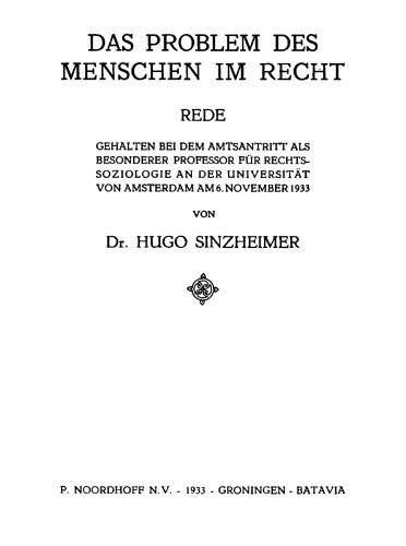 Das Problem des Menschen im Recht