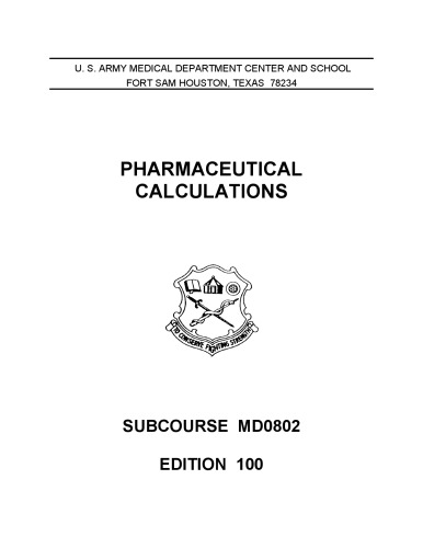 Pharmaceutical Calculations MD0802