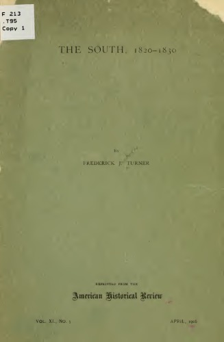 The South, 1820-1830