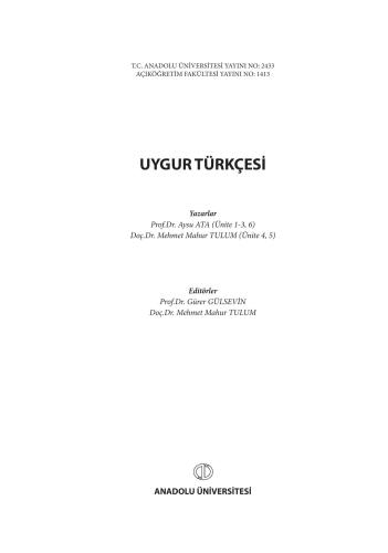 Uygur türkçesi