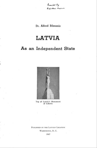 Latvia as an independent State