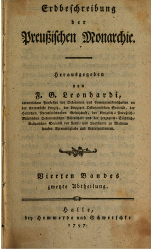 Erdbeschreibung der Preußischen Monarchie