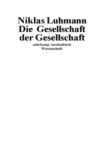 Die Gesellschaft der Gesellschaft 2