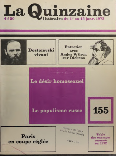 La Quinzaine littéraire (année 1973)
