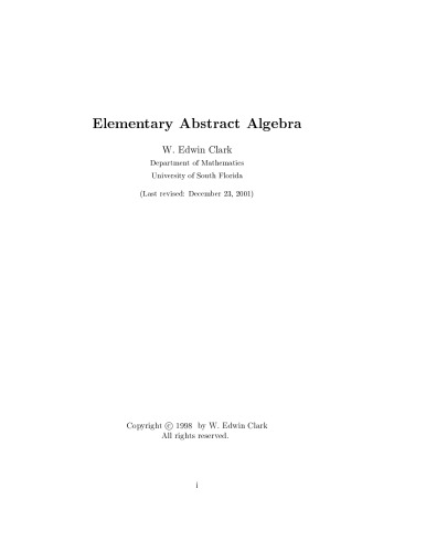 Elementary Abstract Algebra