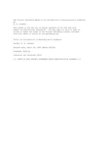 An Introduction to Nonassociative Algebras