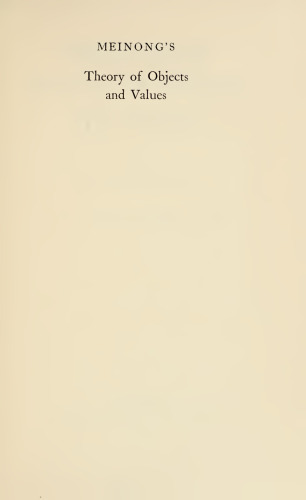 Meinong's Theory of Objects and Values