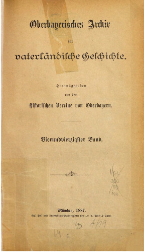 Oberbayerisches Archiv für vaterländische Geschichte