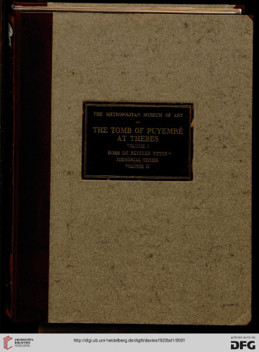 The Tomb of Puyemre at Thebes
