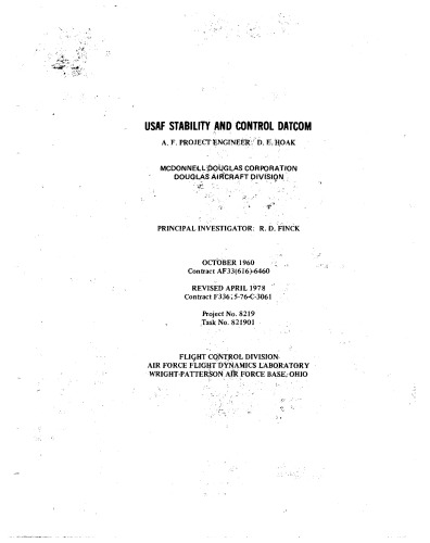 USAF STABILITY AND CONTROL DATCOM