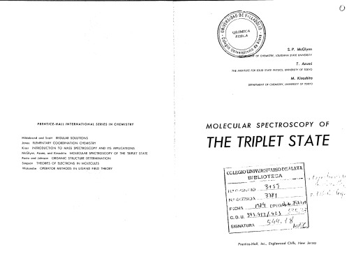 Molecular Spectroscopy of The Triplet State