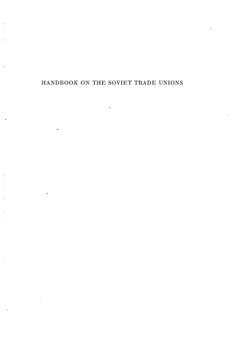 Handbook on the Soviet Trade Unions