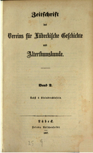 Zeitschrift des Vereins für lübeckische Geschichte und Altertumskunde