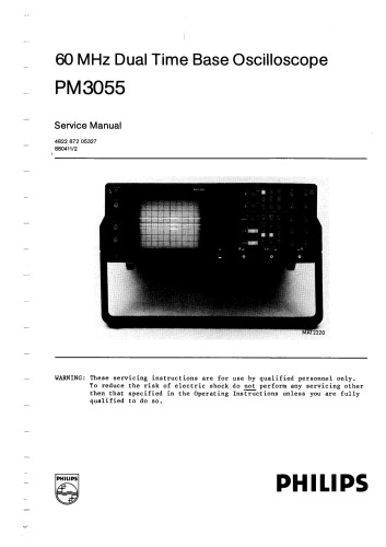 Phillips PM3055 60Mhz Dual Time-Base Oscilloscope (service)