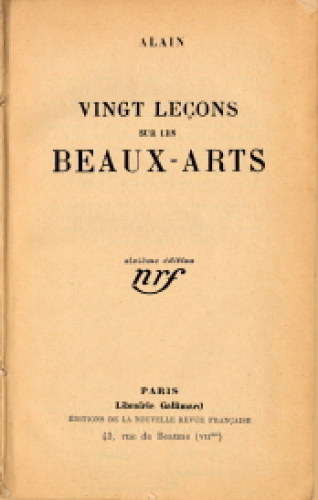 Vingt leçons sur les Beaux-Arts