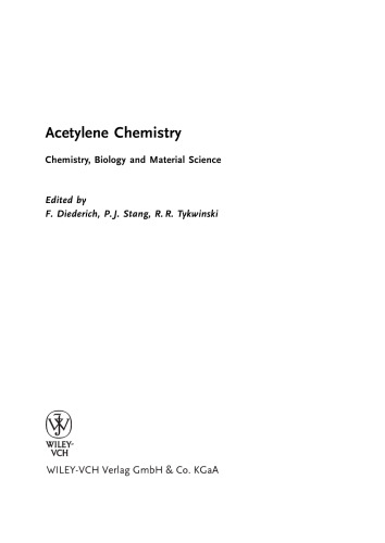 Acetylene Chemistry. Chemistry, Biology and Material Science