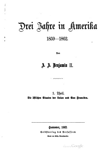 Drei Jahre in Amerika 1859-1862