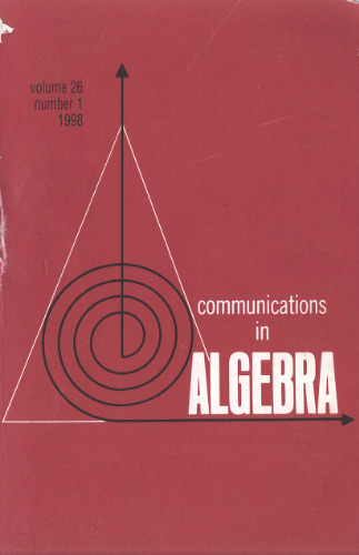 Communications in Algebra, volume 26, number 1, 1998