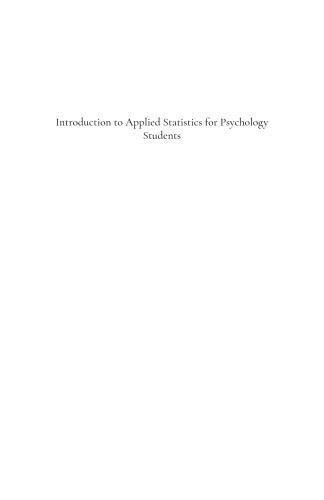 Introduction to Applied Statistics for Psychology Students