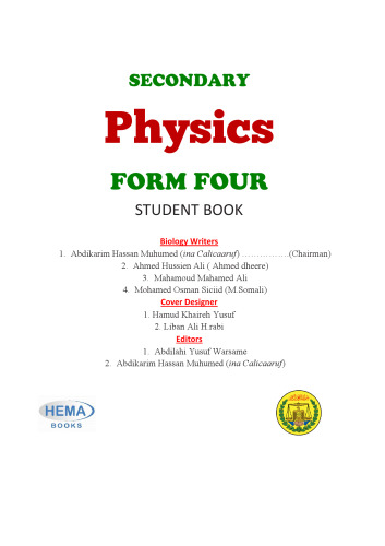 Secondary Physics. Student book. Form Four