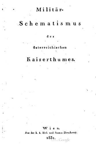 Militär-Schematismus des österreichischen Kaisertums