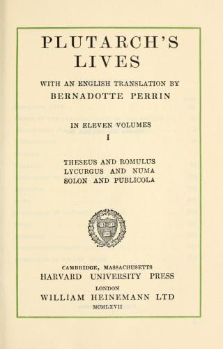 Plutarch's Lives translated by Bernadette Perrin