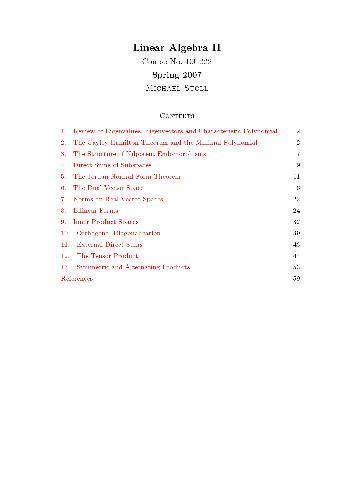 Linear Algebra II
