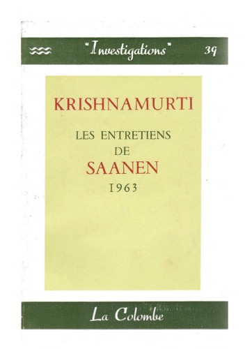 Les entretiens de Saanen, 1963