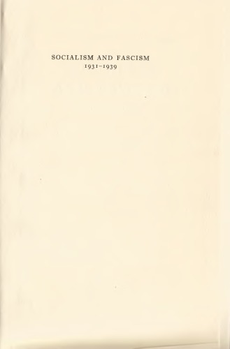 Socialism and Fascism 1931-1939