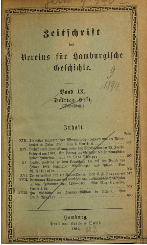 Zeitschrift des Vereins für Hamburgische Geschichte