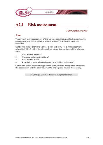 Nvq electrical installation tutor pack