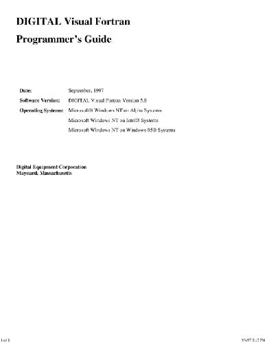 Digital Visual Fortran