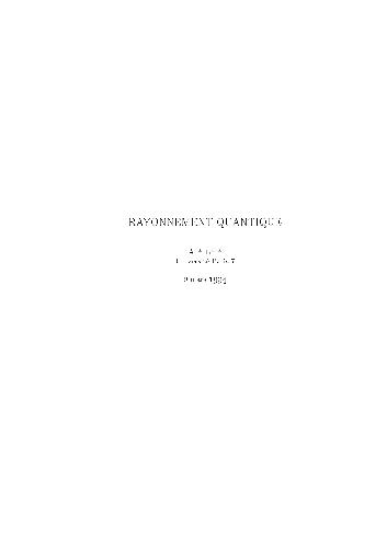 Rayonnement quantique
