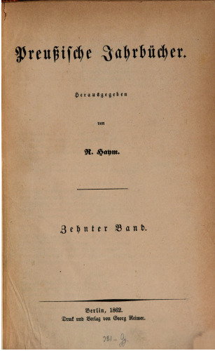 Preußische Jahrbücher