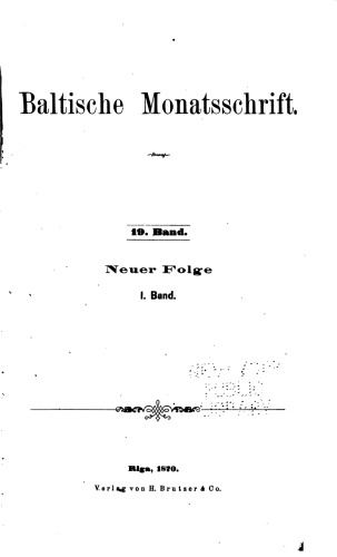 Baltische Monatsschrift