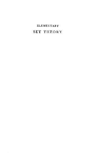 Elementary Set Theory