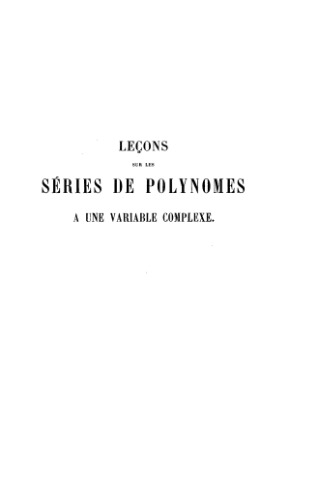 Lecons ser les Series de Polinoms